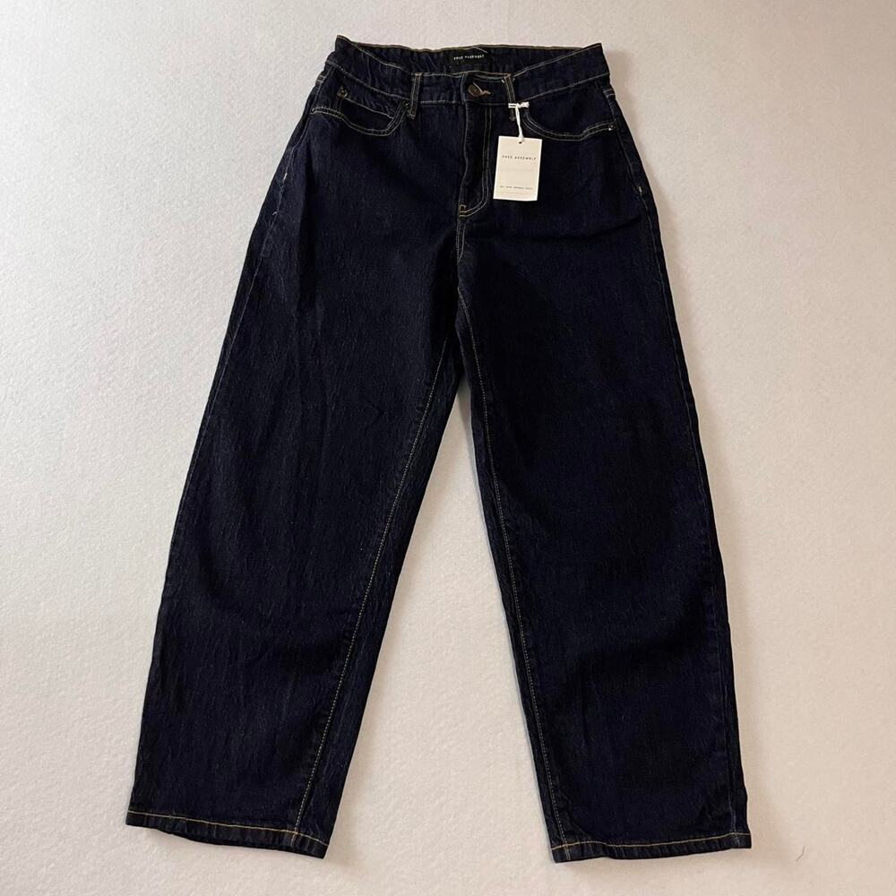 Free Assembly dark wash denim jeans, high waisted, cropped